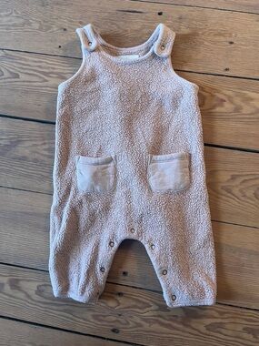 Pehr pink  teddy fleece coveralls, 3-6 m